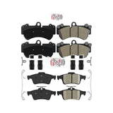 AmeriBRAKES Front Semi-Metallic Rear Ceramic Disc Brake Pads Kit For 2017 Mercedes-Benz G550 4x4 KNF-101719