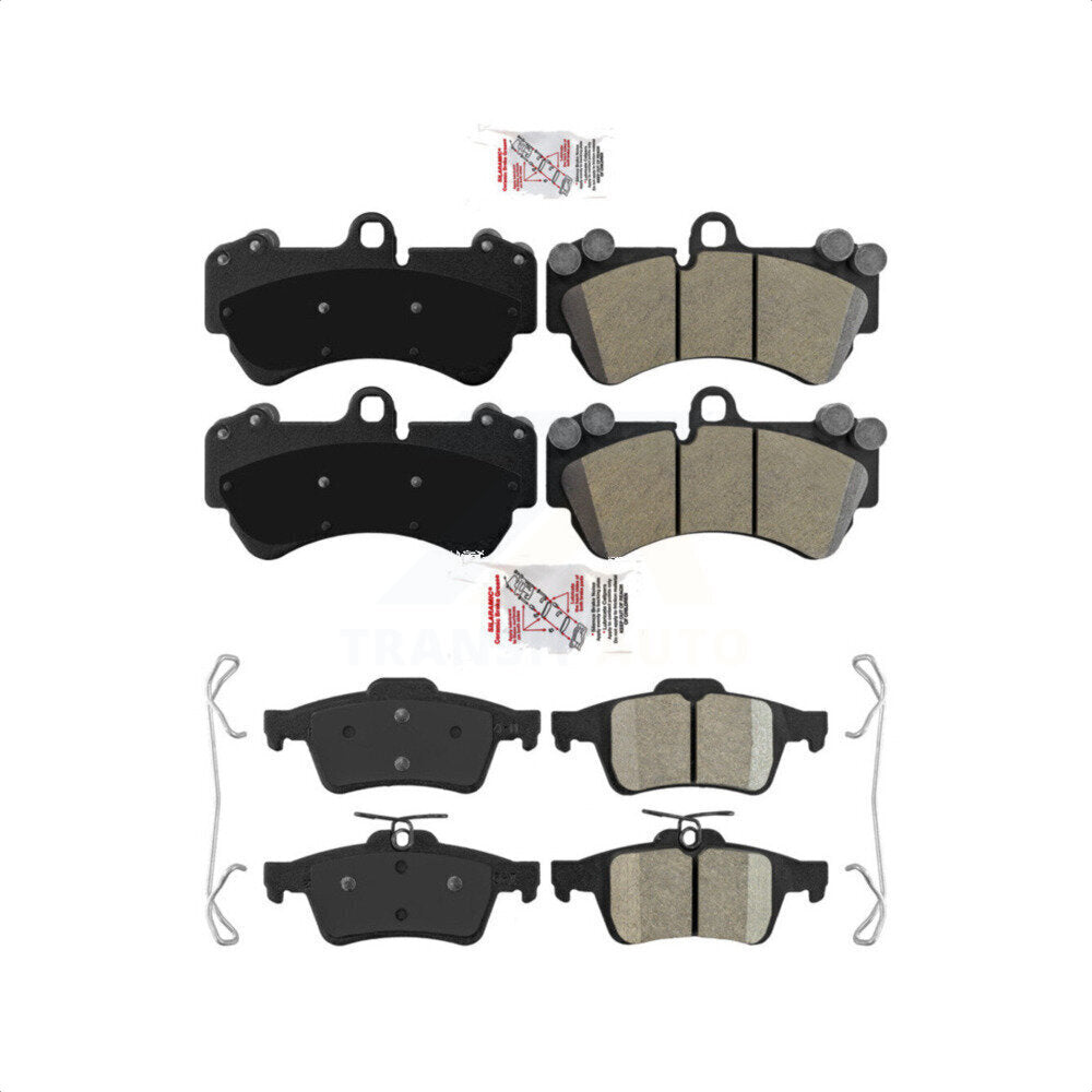 AmeriBRAKES Front Semi-Metallic Rear Ceramic Disc Brake Pads Kit For 2017 Mercedes-Benz G550 4x4 KNF-101720