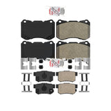 AmeriBRAKES Front Semi-Metallic Rear Ceramic Disc Brake Pads Kit For Acura TL KNF-101746