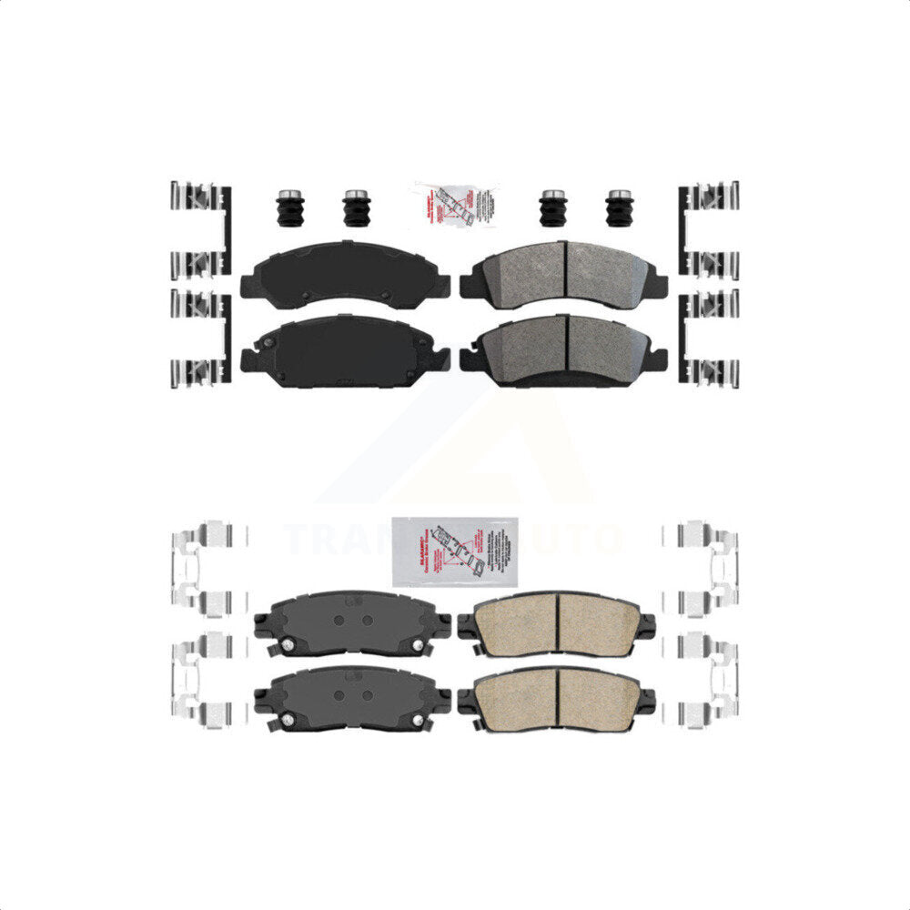 AmeriBRAKES Front Semi-Metallic Rear Ceramic Disc Brake Pads Kit For Cadillac XTS KNF-101607