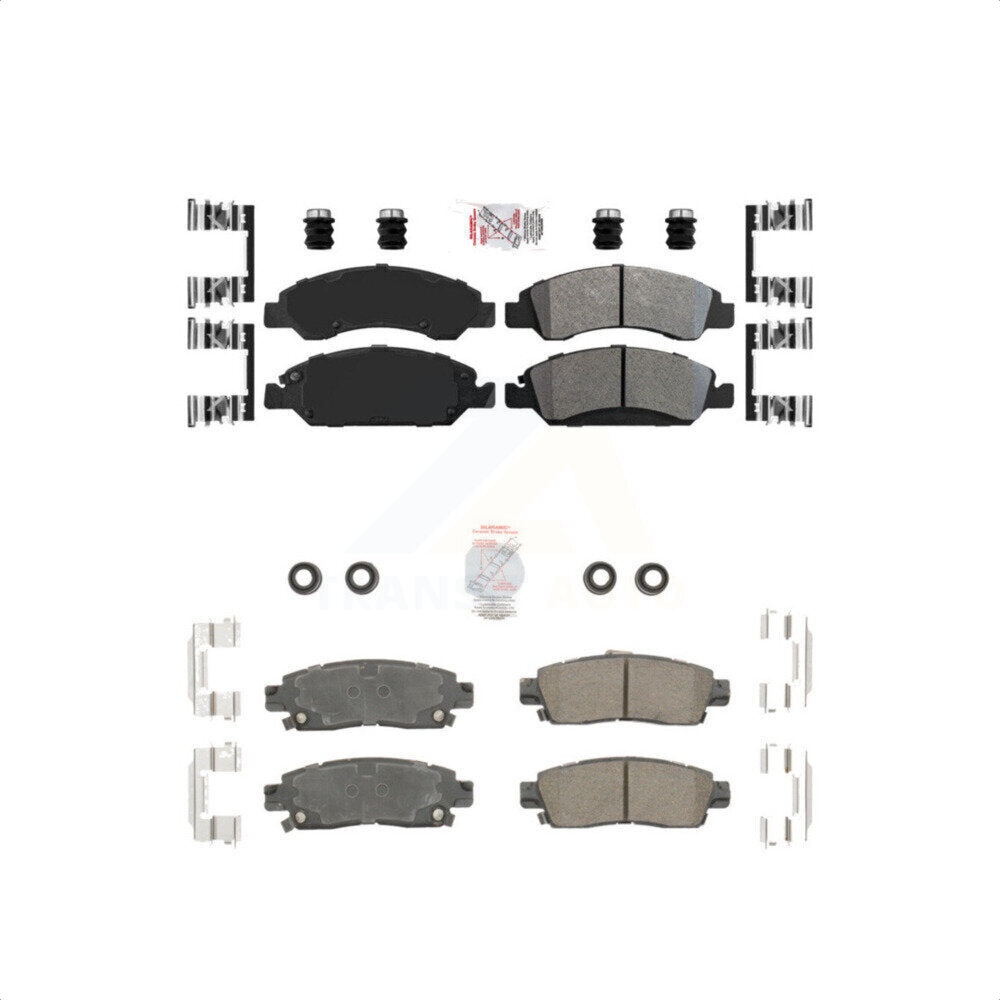 AmeriBRAKES Front Semi-Metallic Rear Ceramic Disc Brake Pads Kit For Cadillac XTS KNF-101608