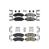 AmeriBRAKES Front Semi-Metallic Rear Ceramic Disc Brake Pads Kit For Chevrolet Silverado 1500 GMC Sierra Classic Drum rear brakes KNF-101613