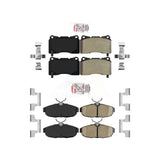 AmeriBRAKES Front Semi-Metallic Rear Ceramic Disc Brake Pads Kit For Ford Mustang KNF-101671