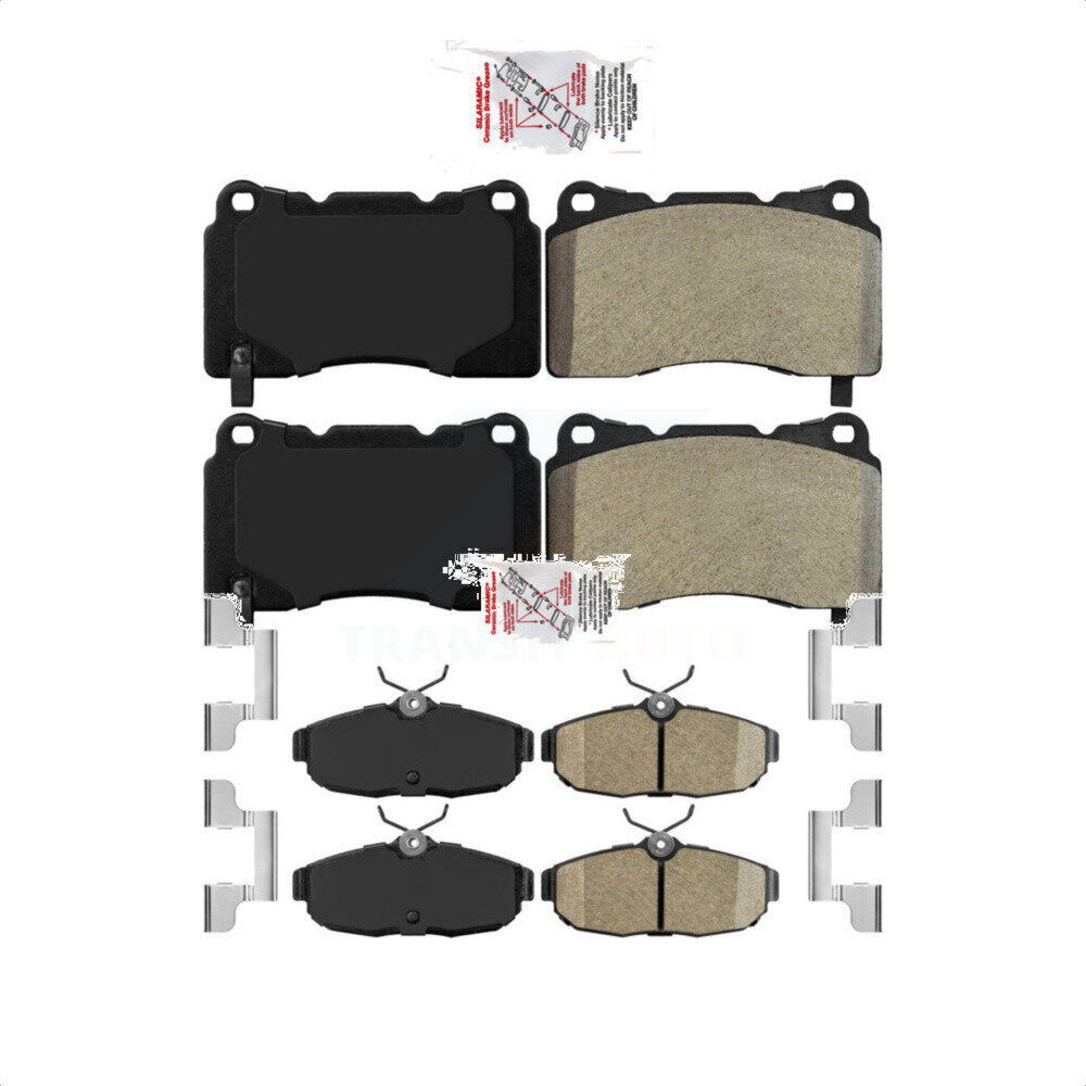 AmeriBRAKES Front Semi-Metallic Rear Ceramic Disc Brake Pads Kit For Ford Mustang KNF-101672