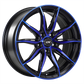 DAI Wheels FRANTIC Gloss Black - Machined Face - Blue FaceDW11515002 | Size: 15x6.5 | Bolt Pattern: 4x100 | Offset: 38 | Center Bore: 73.1