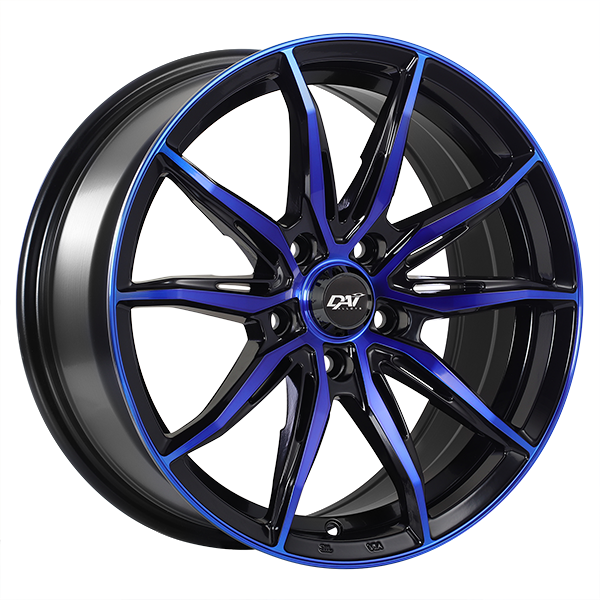 DAI Wheels FRANTIC Gloss Black - Machined Face - Blue FaceDW1151511 | Size: 15x6.5 | Bolt Pattern: 5x114.3 | Offset: 38 | Center Bore: 67.1