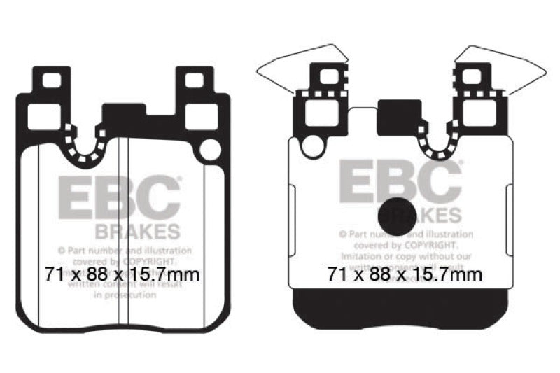 EBC 14-18 BMW M3 3.0 Twin Turbo (F80) Redstuff Rear Brake Pads
