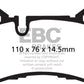 EBC 14 Mercedes-Benz C63 AMG (W204) 6.2 Redstuff Rear Brake Pads