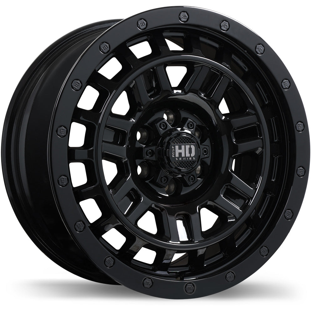 Fast HD Gloss Black K-O 17x8.0 6x139.7mm +40 93.1mm BLK