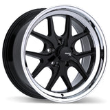 Fast Wheels Gloss Black with Machined Lip FC04V 17x9.0 5x114.3mm +5 70.6mm BLK / MCHL