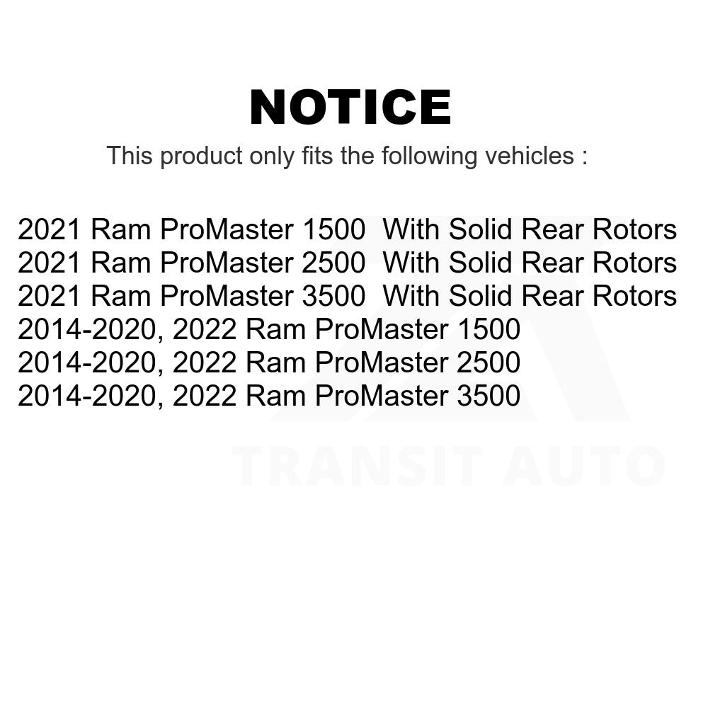 Front Ceramic Disc Brake Pads CMX-D1540 For Ram ProMaster 1500 2500 3500