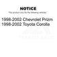 Front Ceramic Disc Brake Pads CMX-D741 For 1998-2002 Toyota Corolla Chevrolet Prizm