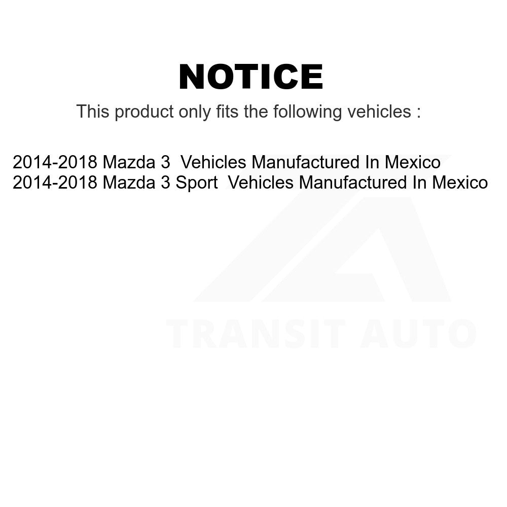 Front Ceramic Disc Brake Pads NWF-PRC1759 For 2014-2018 Mazda 3 Sport Vehicles Manufactured In Mexico