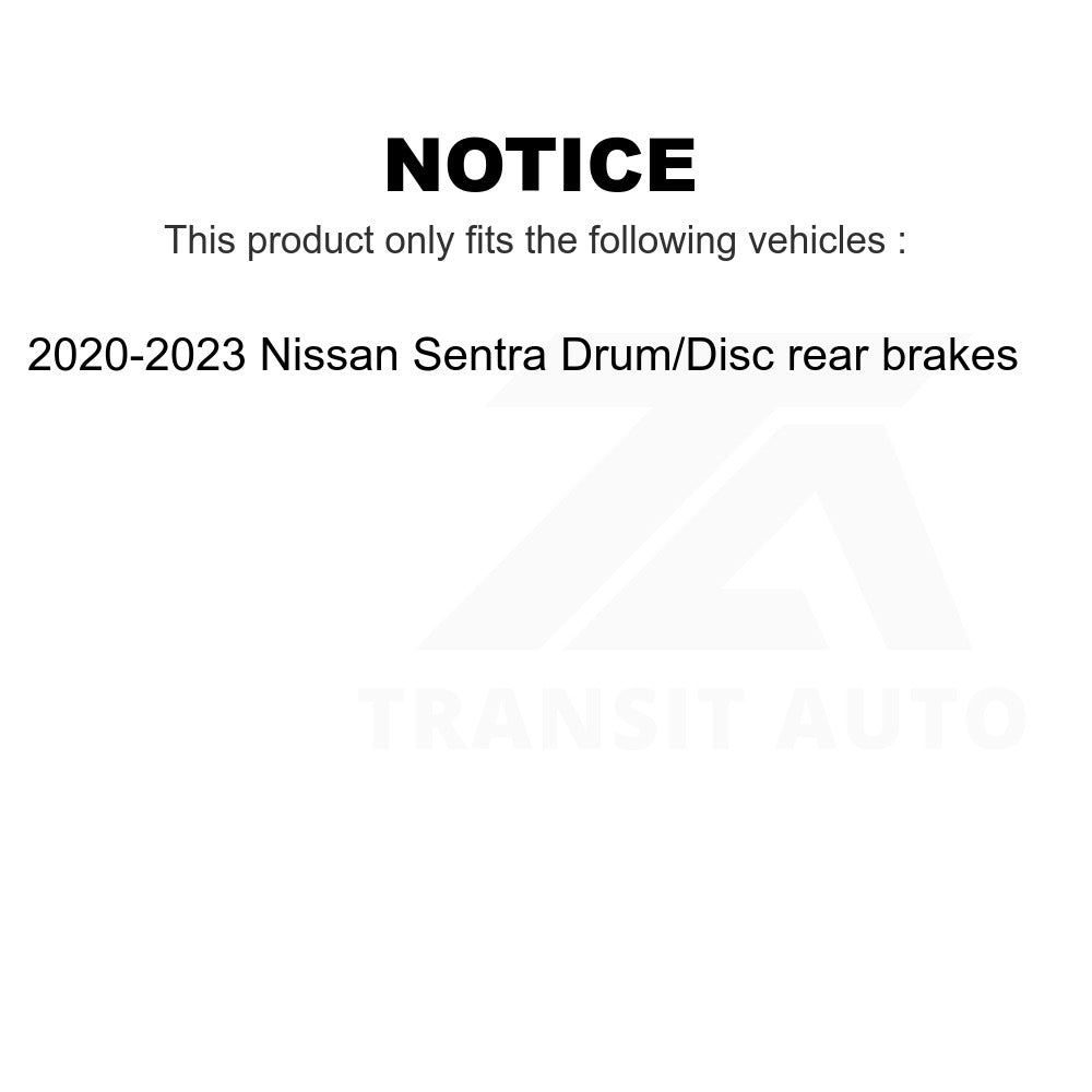 Front Ceramic Disc Brake Pads NWF-PRC2310 For 2020-2023 Nissan Sentra Drum rear brakes