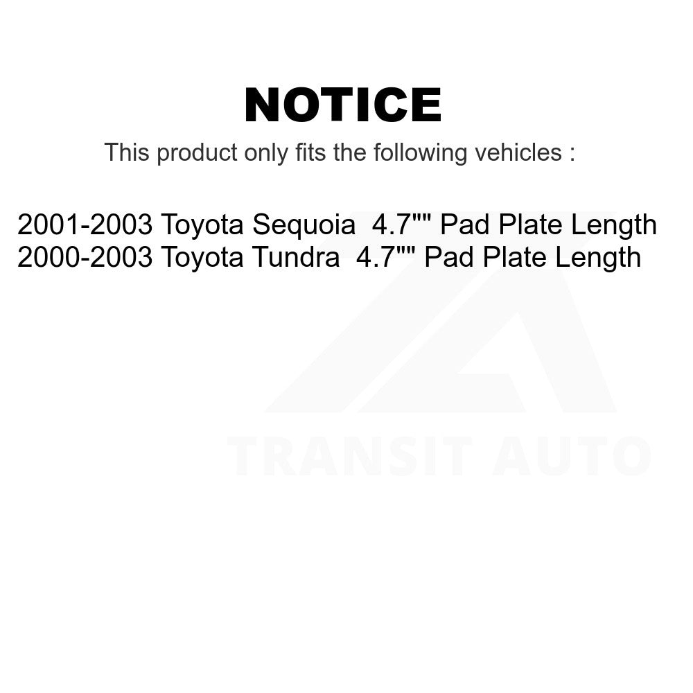 Front Ceramic Disc Brake Pads NWF-PRC812 For Toyota Tundra Sequoia 4.7" Plate Length