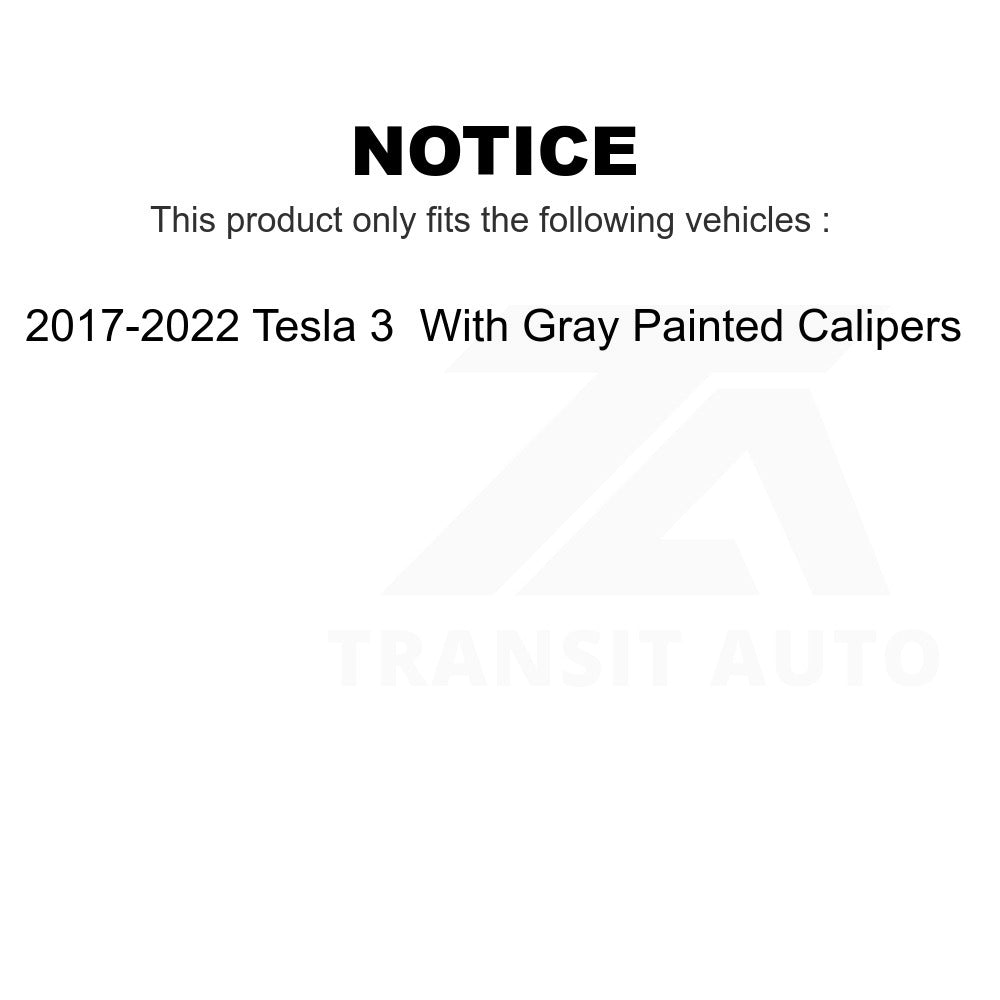 Front Ceramic Disc Brake Pads TEC-2195 For 2017-2022 Tesla 3 With Gray Painted Calipers