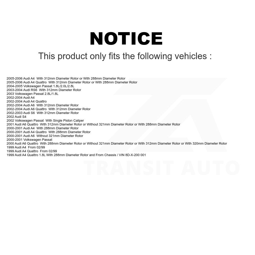Front Ceramic Disc Brake Pads TEC-840A For Audi Volkswagen Passat A4 Quattro A6 RS6 S4 S6