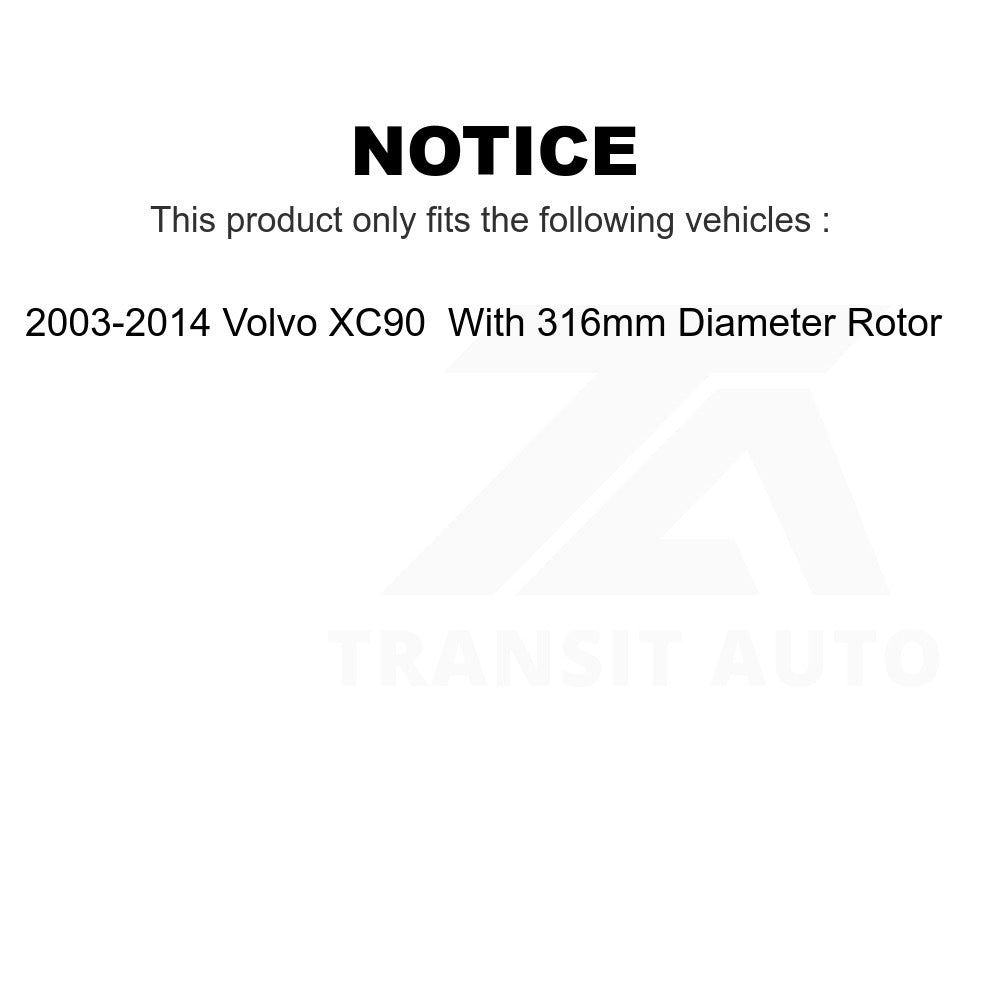 Front Ceramic Disc Brake Pads TEC-979 For 2003-2014 Volvo XC90 With 316mm Diameter Rotor