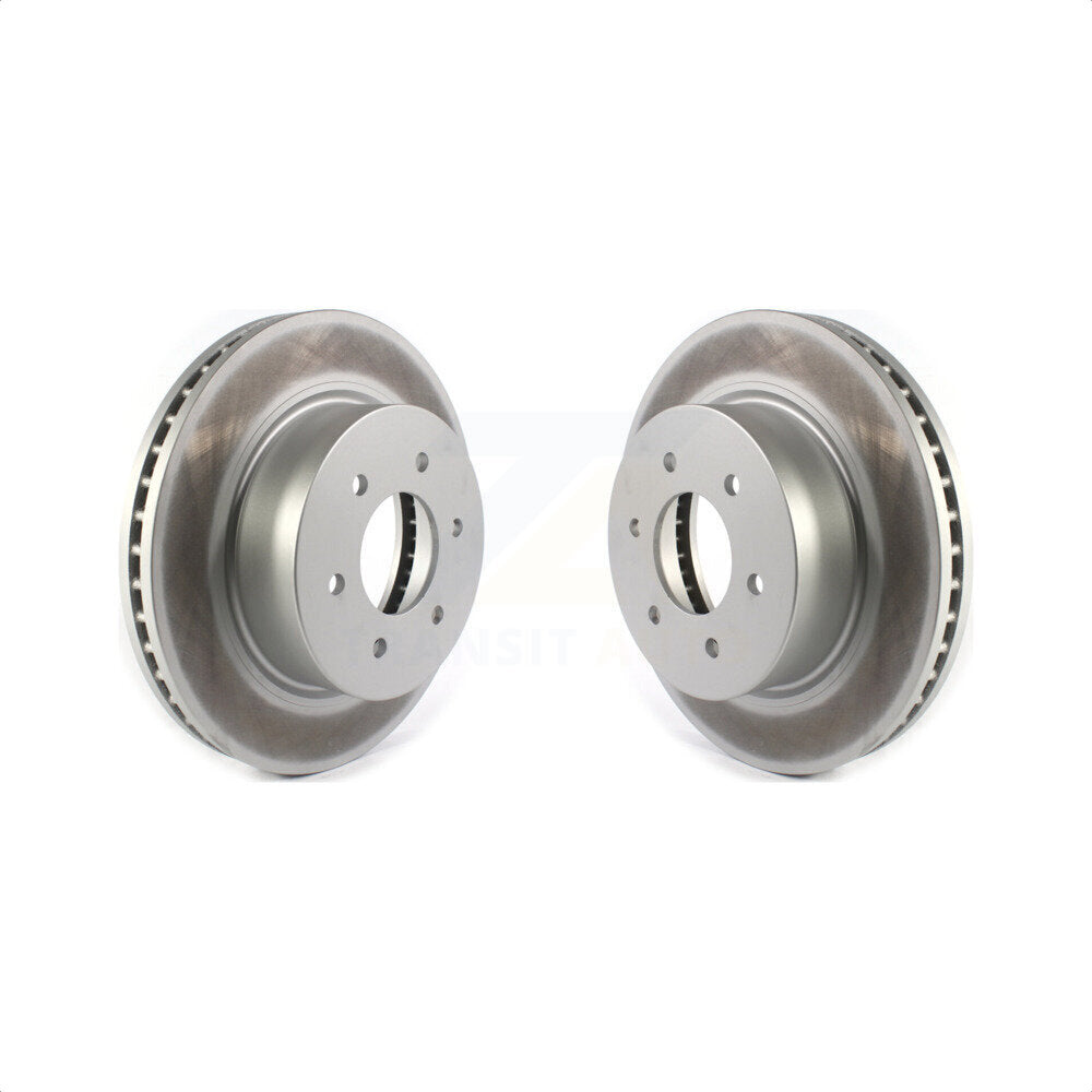 Front Coated Disc Brake Rotors Pair For 2016-2022 Nissan TITAN XD KG-101329