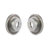 Front Coated Disc Brake Rotors Pair For 2016-2022 Nissan TITAN XD KG-101329