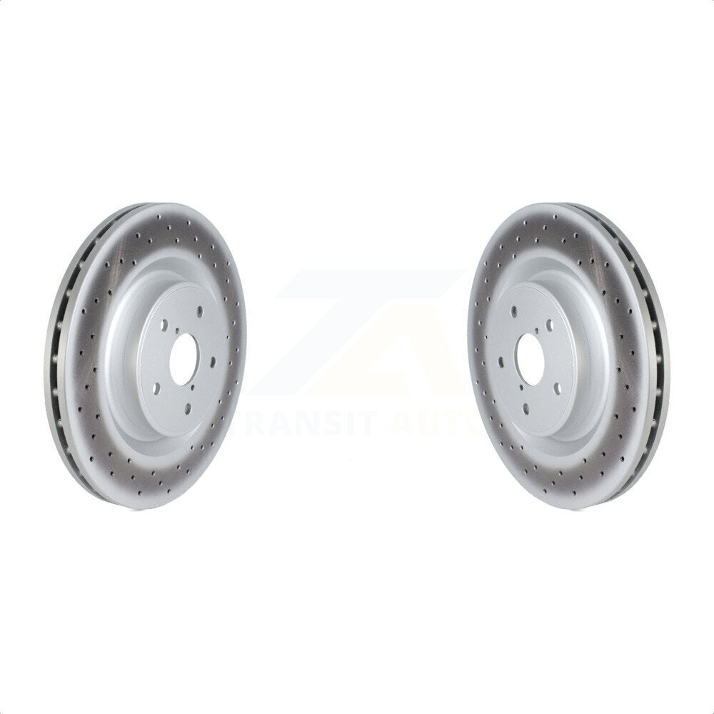 Front Coated Disc Brake Rotors Pair For 2018-2020 Subaru WRX STI KG-101733