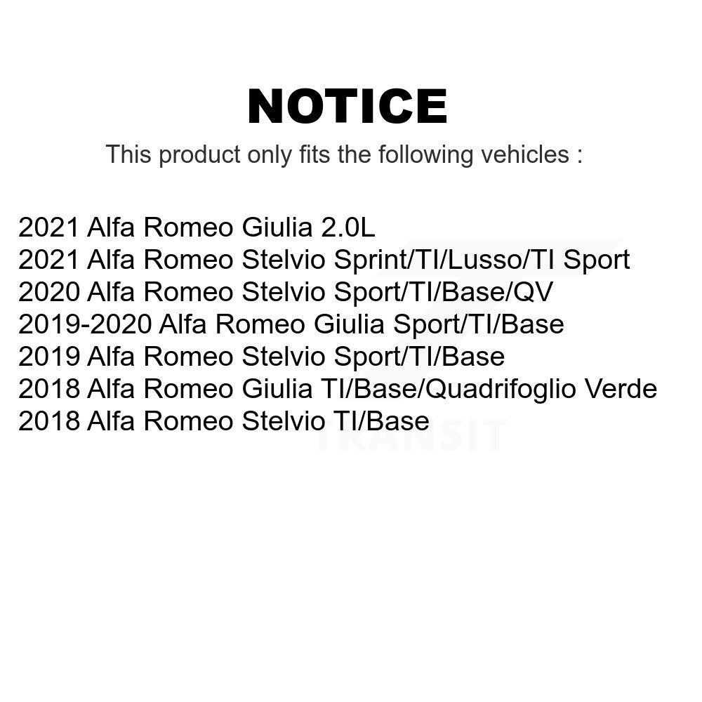 Front Coated Disc Brake Rotors Pair For Alfa Romeo Stelvio Giulia KG-101606