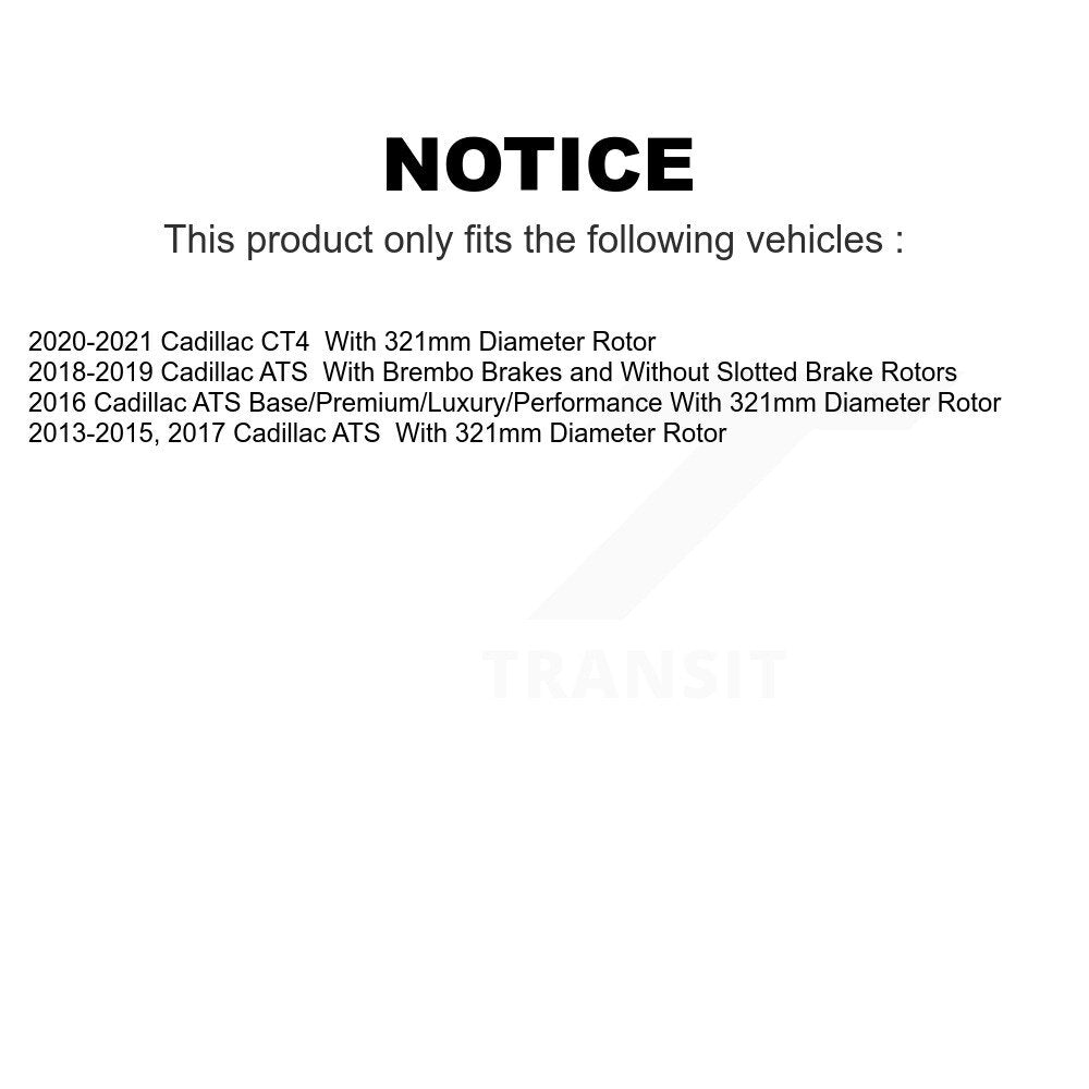 Front Coated Disc Brake Rotors Pair For Cadillac ATS CT4 KG-100061