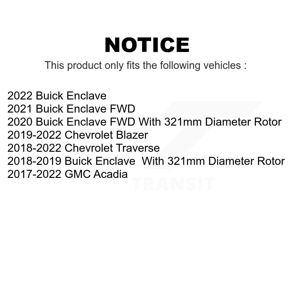 Front Coated Disc Brake Rotors Pair For Chevrolet Traverse GMC Acadia Buick Enclave Blazer KG-100063