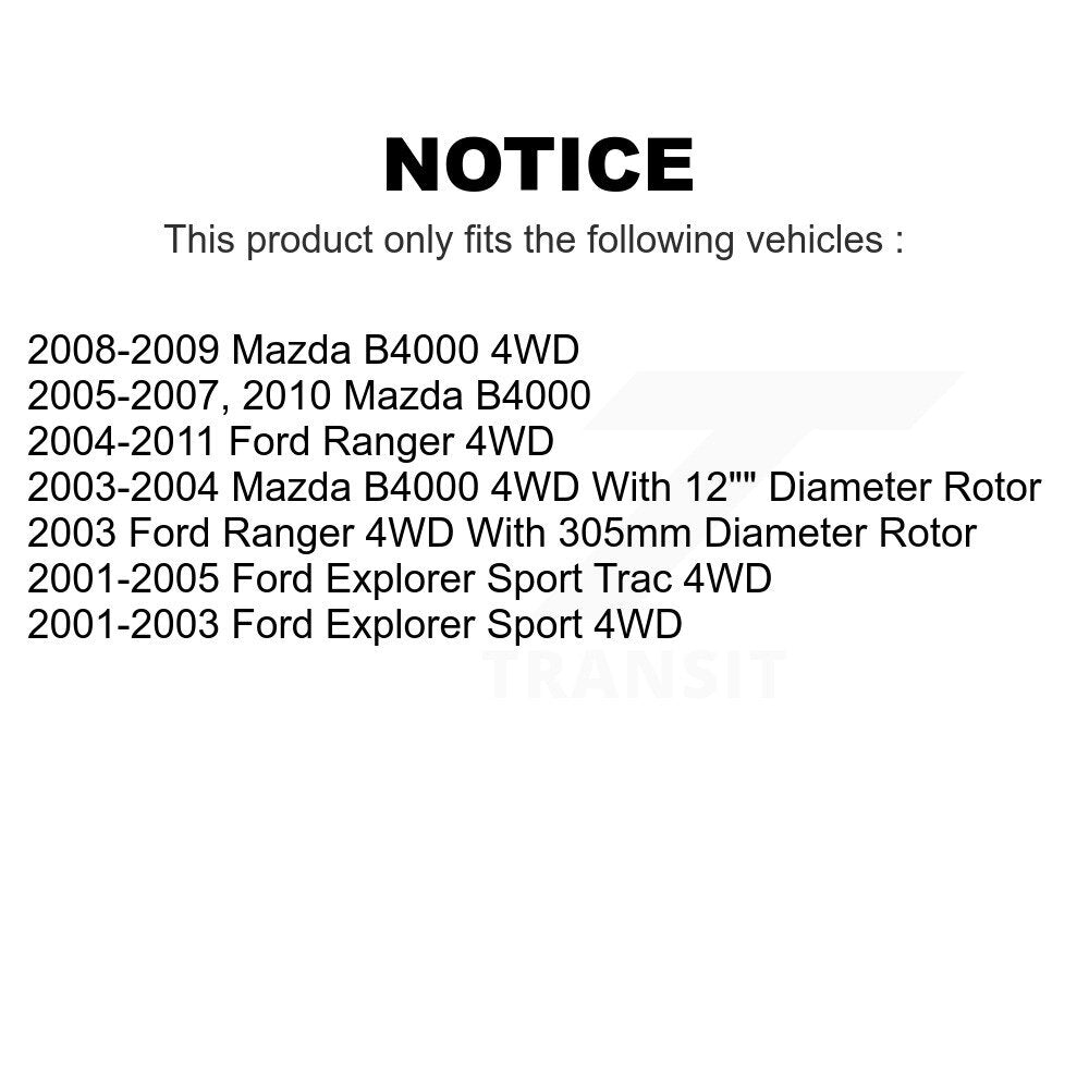 Front Coated Disc Brake Rotors Pair For Ford Ranger Explorer Sport Trac Mazda B4000 KG-100075