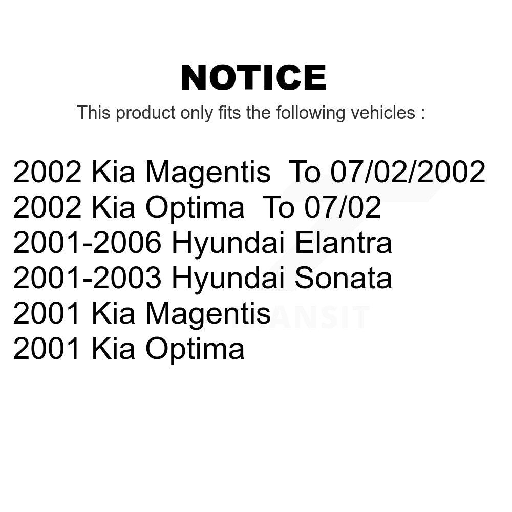 Front Coated Disc Brake Rotors Pair For Hyundai Elantra Sonata Kia Optima Magentis KG-100198