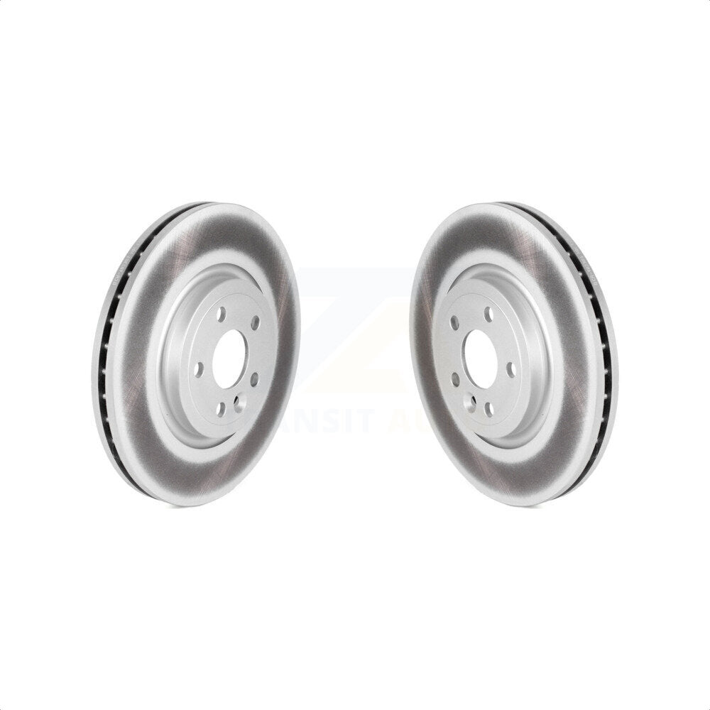 Front Coated Disc Brake Rotors Pair For Jaguar F-Pace Land Rover Range Velar KG-101596