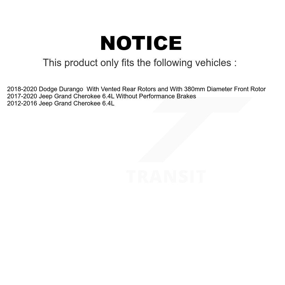 Front Coated Disc Brake Rotors Pair For Jeep Grand Cherokee Dodge Durango KG-101391