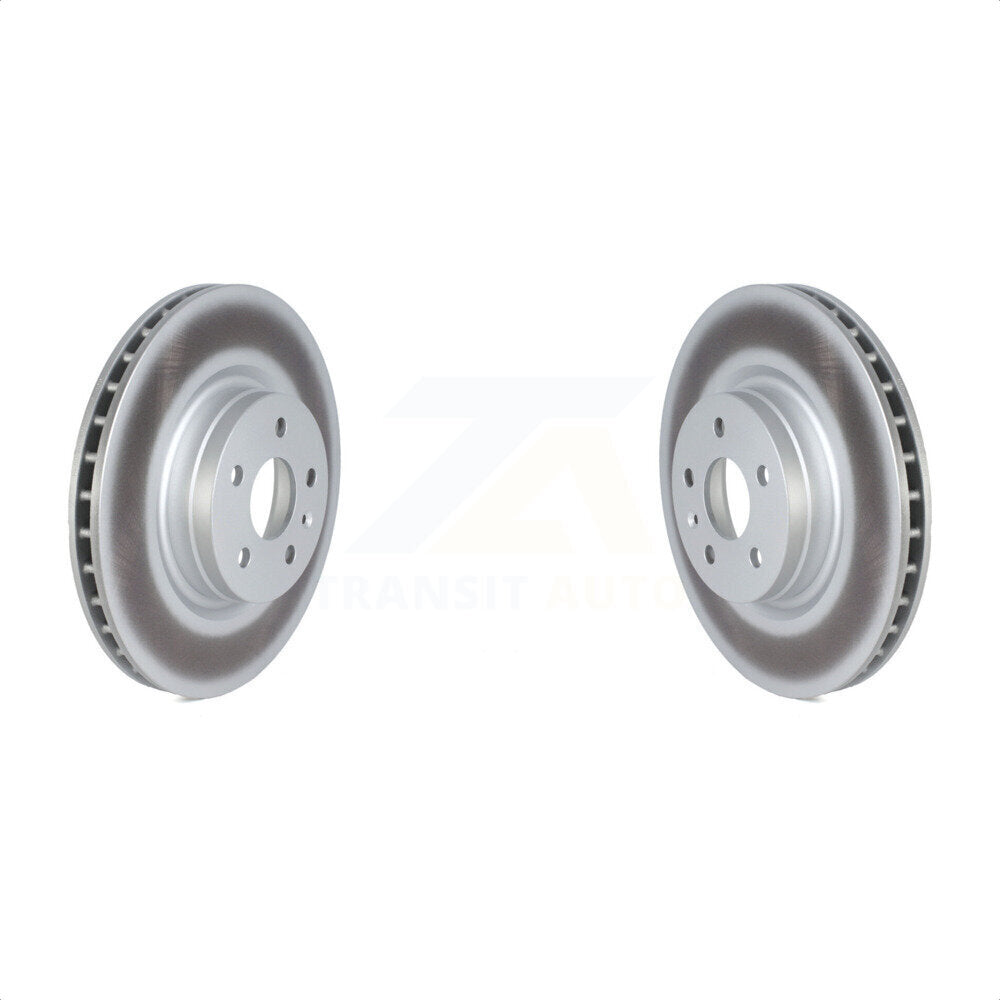 Front Coated Disc Brake Rotors Pair For Tesla S X KG-101718