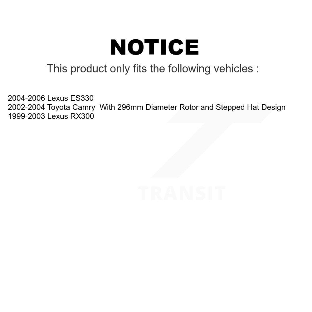Front Coated Disc Brake Rotors Pair For Toyota Camry Lexus RX300 ES330 KG-100171