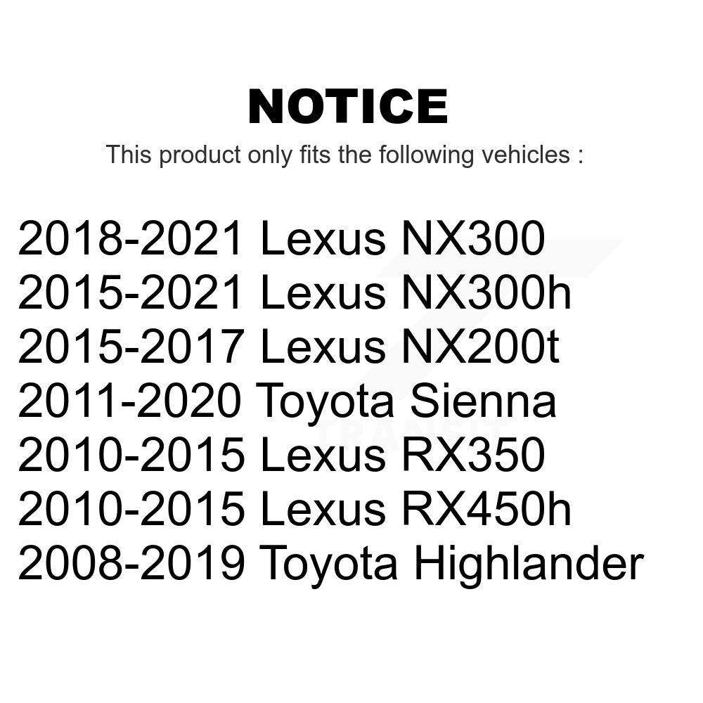 Front Coated Disc Brake Rotors Pair For Toyota Highlander Sienna Lexus RX350 NX200t NX300 RX450h NX300h KG-100290