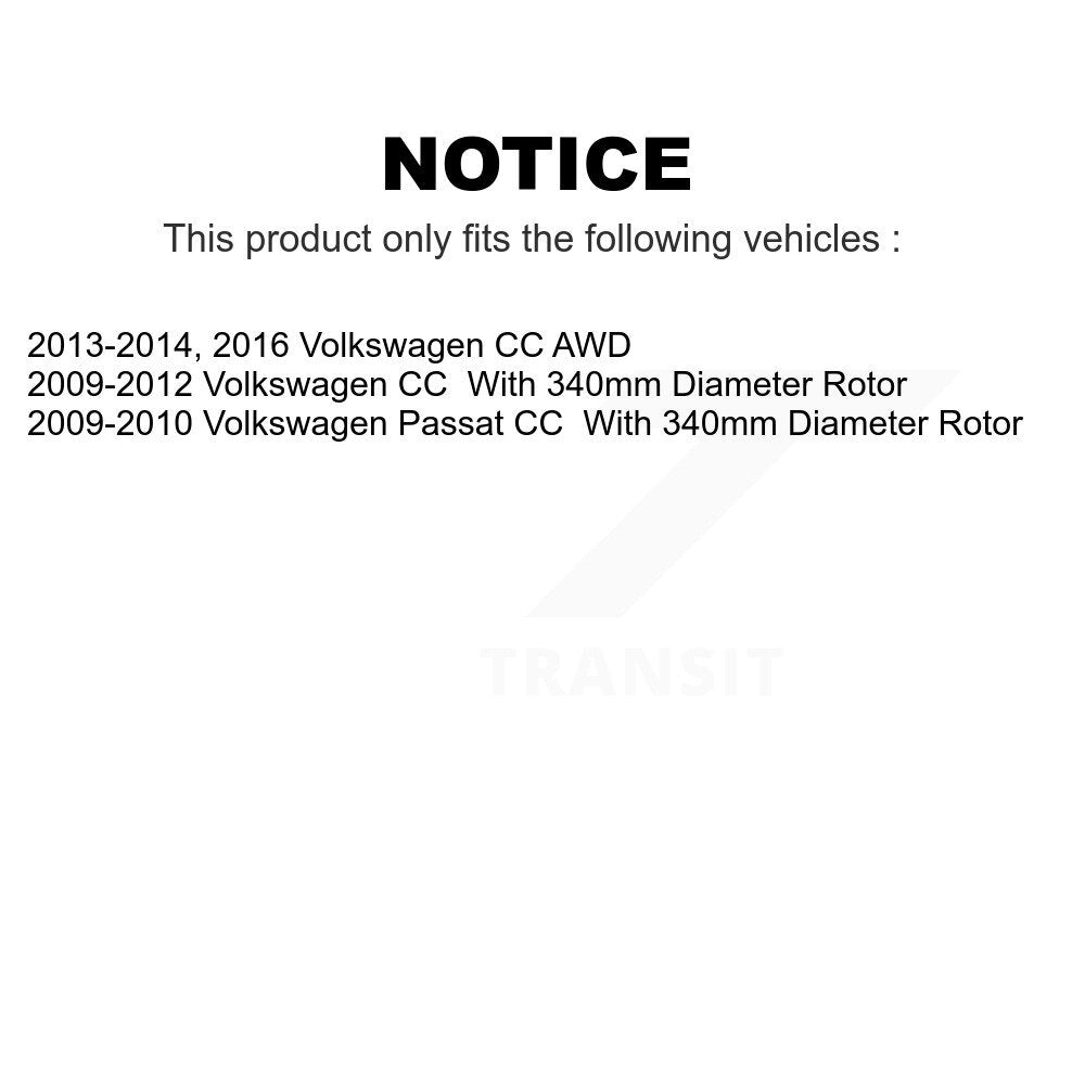 Front Coated Disc Brake Rotors Pair For Volkswagen CC Passat KG-101325
