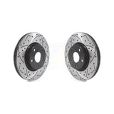 Front Coated Drilled Slotted Disc Brake Rotors Pair For 2017-2021 Subaru Impreza With 276mm Diameter Rotor KD-100411