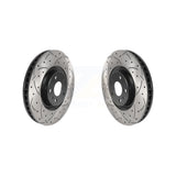 Front Coated Drilled Slotted Disc Brake Rotors Pair For Audi A6 Quattro A7 KD-100447
