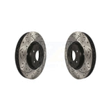 Front Coated Drilled Slotted Disc Brake Rotors Pair For Audi Q5 A4 A5 Quattro A7 allroad A6 S5 KD-100082