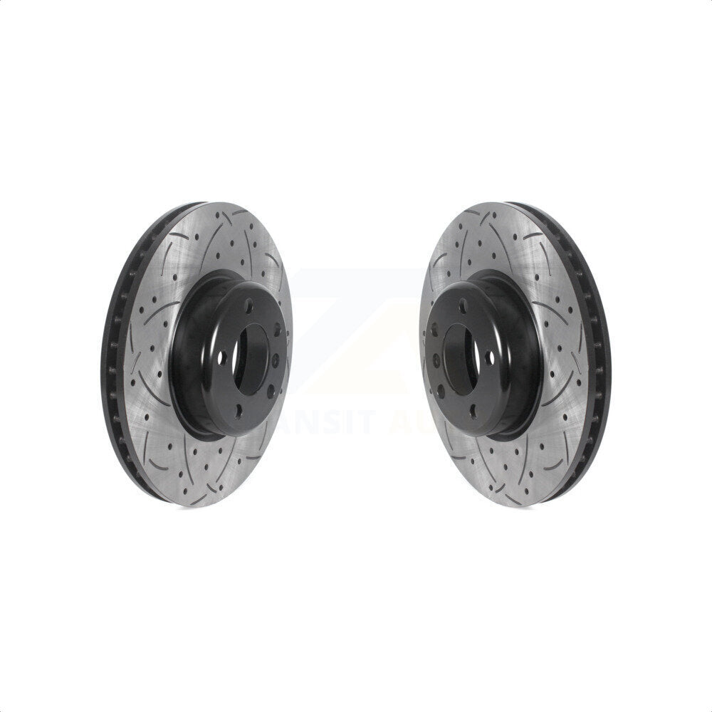 Front Coated Drilled Slotted Disc Brake Rotors Pair For BMW 328i xDrive 428i 335i 330i 320i Gran Coupe 435i 228i GT M235i 440i 340i 328d 430i M240i 230i ActiveHybrid 3 KD-100564