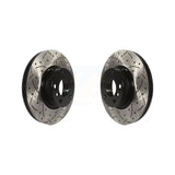 Front Coated Drilled Slotted Disc Brake Rotors Pair For BMW X3 X4 KD-100079