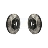 Front Coated Drilled Slotted Disc Brake Rotors Pair For BMW X5 X6 KD-100057