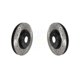 Front Coated Drilled Slotted Disc Brake Rotors Pair For Cadillac SRX Saab 9-4X KD-100423