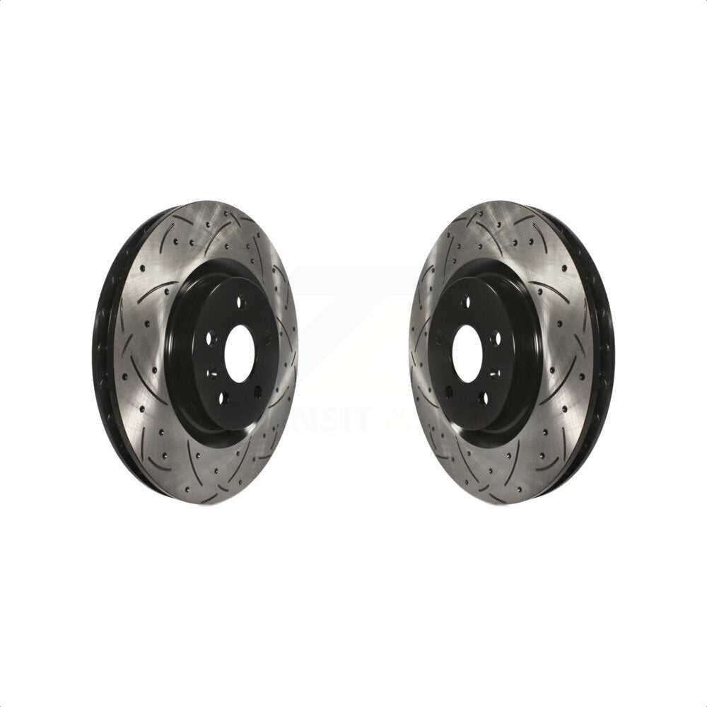 Front Coated Drilled Slotted Disc Brake Rotors Pair For Chevrolet Camaro Buick Regal Pontiac G8 SS KD-100005