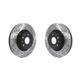 Front Coated Drilled Slotted Disc Brake Rotors Pair For Chevrolet Camaro Cadillac CTS CT6 CT5 KD-100399