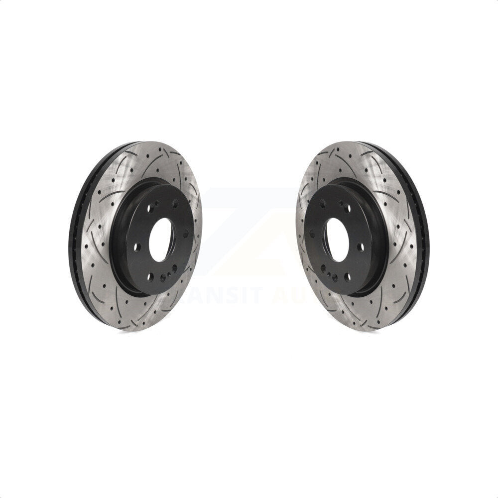 Front Coated Drilled Slotted Disc Brake Rotors Pair For Chevrolet Silverado 1500 GMC Sierra LD Limited Cadillac Tahoe Yukon Suburban XL Escalade ESV LTD KD-100598