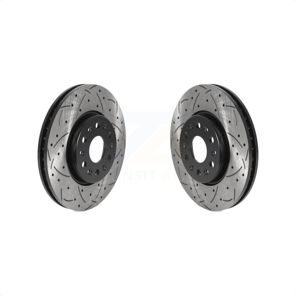 Front Coated Drilled Slotted Disc Brake Rotors Pair For Chevrolet Traverse GMC Acadia Buick Enclave Blazer KD-100428
