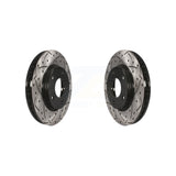 Front Coated Drilled Slotted Disc Brake Rotors Pair For Dodge Caliber Mitsubishi Lancer KD-100028
