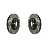 Front Coated Drilled Slotted Disc Brake Rotors Pair For Dodge Charger Chrysler 300 Challenger Magnum KD-100026