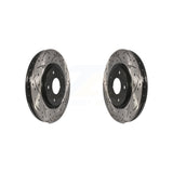 Front Coated Drilled Slotted Disc Brake Rotors Pair For Dodge Grand Caravan Chrysler Journey Town & Country Pacifica Ram C/V Volkswagen Routan Voyager KD-100035